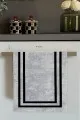 Mutfak Havlusu Modelleri Gri Çerçeveli Fırın Mutfak Havlusu 30x50cm