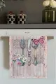Mutfak Havlusu Küçük Pembe Kelebek Desenlili Fırın Mutfak Havlusu 30x50cm