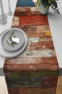 Çok Renkli Modern Temalı Premium Masa Örtüsü Runner RNR029 Çok Renkli Modern Temalı Premium Masa Örtüsü Runner RNR029