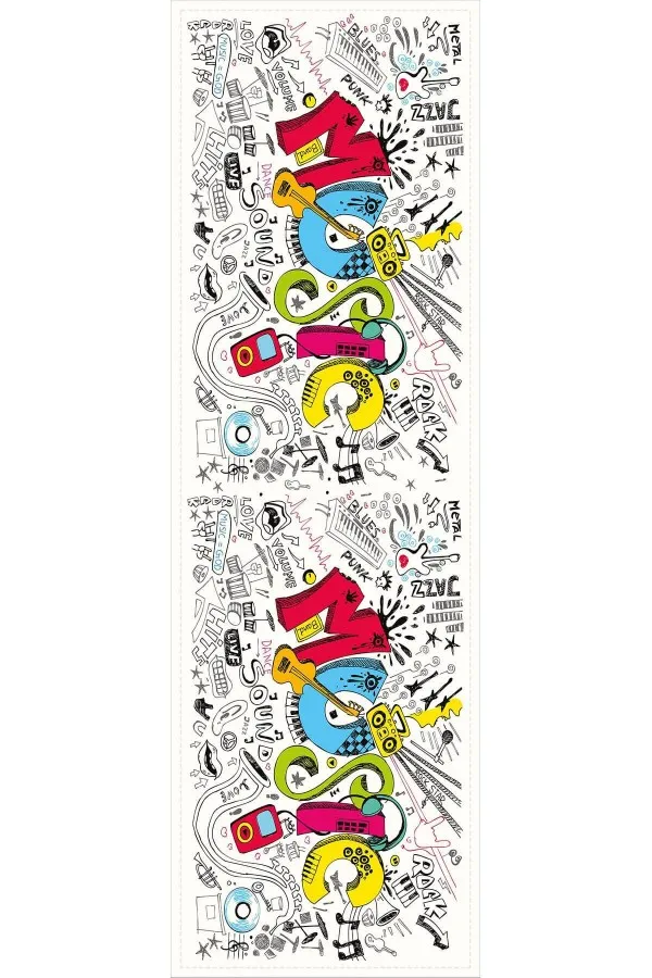 Renkli Runner Modelleri Çok Renkli Pop Art Premium Masa Örtüsü Runner RNR030