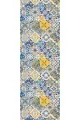 Runner Ve Supla Modelleri Sarı Çini Desenli Premium Masa Örtüsü Runner RNR046