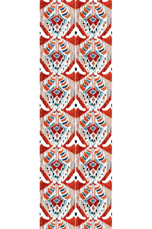 Kırmızı Etnik Desenli Premium Masa Örtüsü Runner RNR055