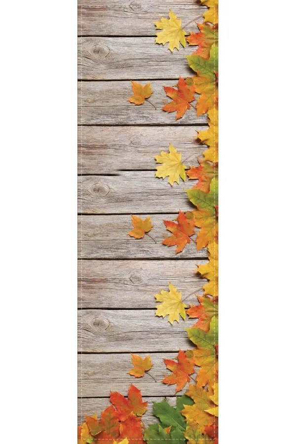 Turuncu Runner Turuncu Çınar 3D Desenli Premium Masa Örtüsü Runner RNR080