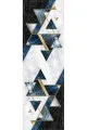 Mavi Geometrik Desenli Premium Masa Örtüsü Runner RNR091