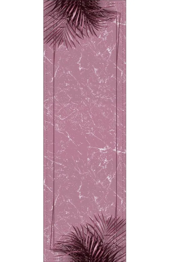 Ranır Ve Supla Modelleri Pembe Çerçeveli Desen Premium Masa Örtüsü Runner RNR094