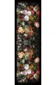 Siyah Runner Siyah Çiçek Desenli Premium Masa Örtüsü Runner RNR103