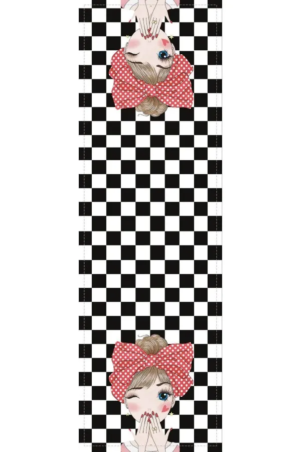 Siyah Pop Art Temalı Premium Masa Örtüsü Runner RNR111