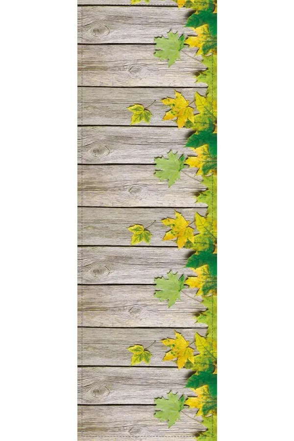 Üç Boyutlu Runner Modelleri Yeşil Çınar 3D Desenli Premium Masa Örtüsü Runner RNR150