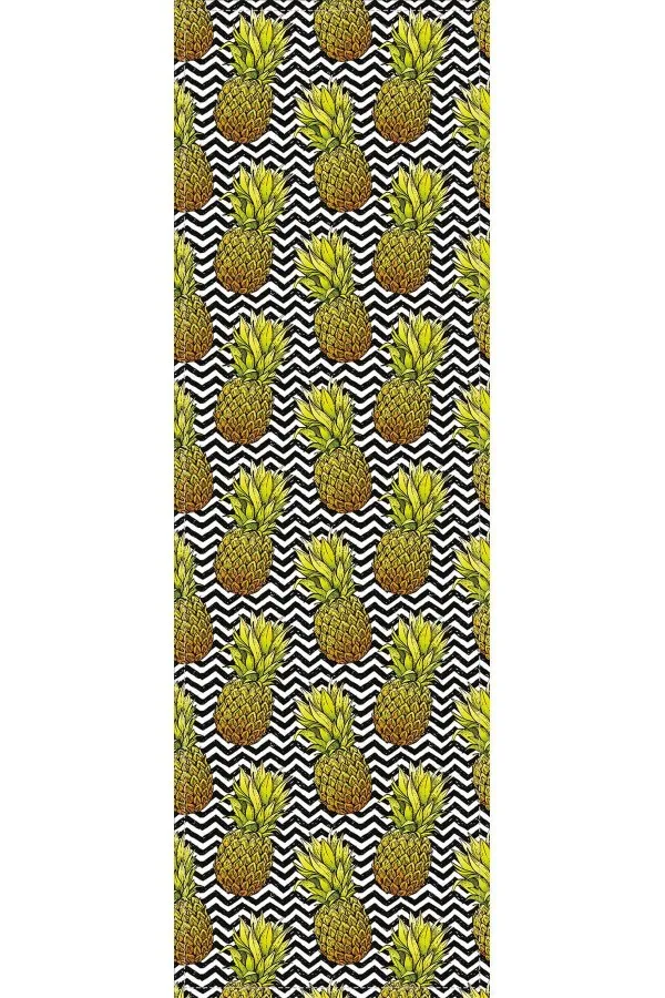 Yeşil Ananas Desenli Premium Masa Örtüsü Runner RNR166