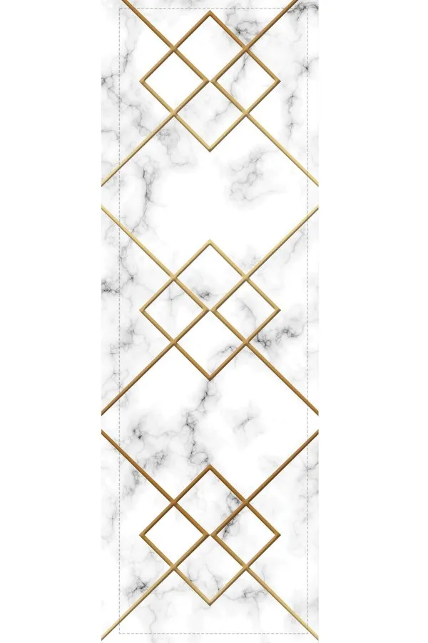 Mermer Desenli Runner Gold Mermer Desenli Premium Masa Örtüsü Runner RNR178