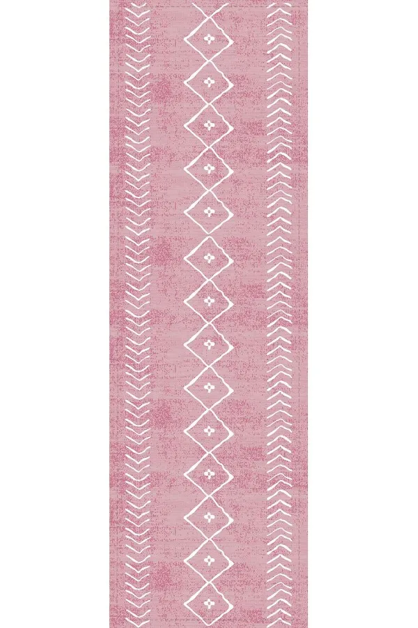 Etnik Runner Pembe Moroccan Etnik Premium Masa Örtüsü Runner RNR194