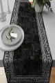 Siyah Runner Siyah Etnik Desenli Premium Masa Örtüsü Runner RNR218