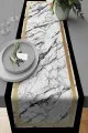 Siyah Gold Runner Gold Çerçeveli Desen Premium Masa Örtüsü Runner RNR246