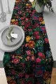 Siyah Runner Siyah Patchwork Desenli Premium Masa Örtüsü Runner RNR290