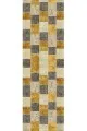 Runner Gri Sarı Patchwork Desenli Premium Masa Örtüsü Runner RNR296