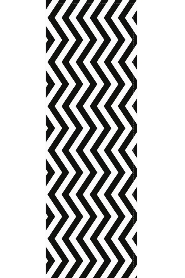 Siyah Zigzag Desenli Premium Masa Örtüsü Runner RNR302