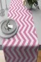 Pembe Zigzag Desenli Premium Masa Örtüsü Runner RNR303