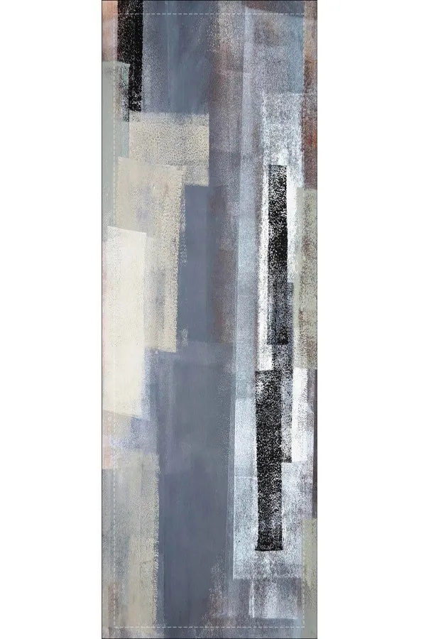 Gri Runner Gri Modern Desenli Premium Masa Örtüsü Runner RNR312