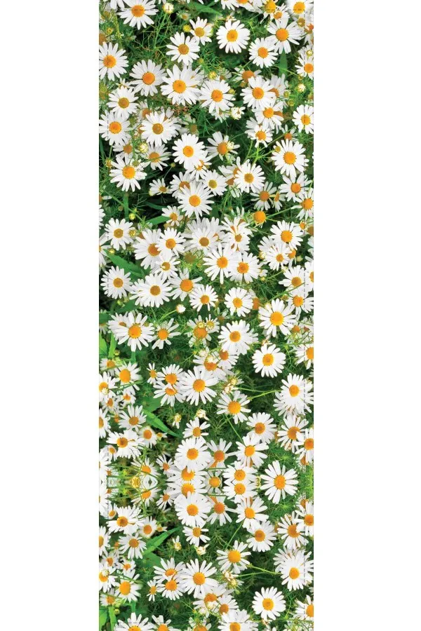 Papatya Desenli Runner Yeşil Papatyalı Desen Premium Masa Örtüsü Runner RNR318