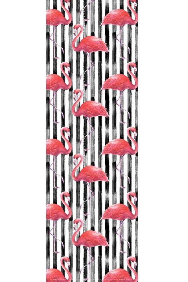 Pembe Flamingo Desenli Premium Masa Örtüsü Runner RNR354