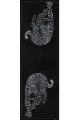 Siyah Leopar Desenli Premium Masa Örtüsü Runner RNR356