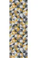 Ranır Supla Modelleri Sarı Geometrik Desenli Premium Masa Örtüsü Runner RNR380