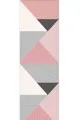 Ranır Supla Fiyatları Pembe Geometrik Desenli Premium Masa Örtüsü Runner RNR390