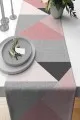 Ranır Supla Fiyatları Pembe Geometrik Desenli Premium Masa Örtüsü Runner RNR390
