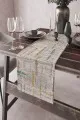 Masa Üstü Ranır Modelleri Turkuaz Vintage Desenli Premium Masa Örtüsü Runner RNR411