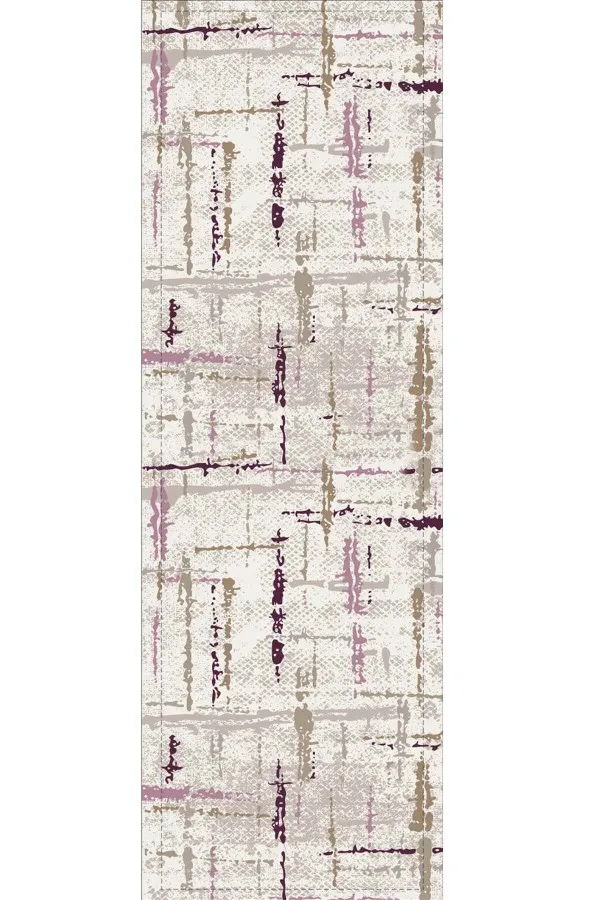 Masa Üstü Runner Modelleri Mürdüm Vintage Desenli Premium Masa Örtüsü Runner RNR412