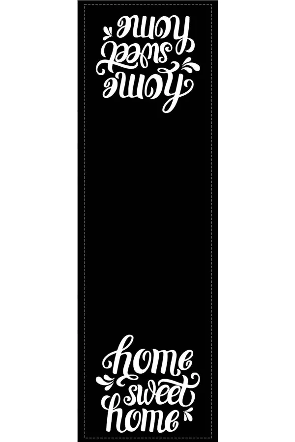 Siyah Runner Siyah Home Sweet Home Premium Masa Örtüsü Runner RNR426