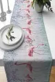 Ranır Örtü Pembe Flamingo Desenli Premium Masa Örtüsü Runner RNR428