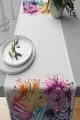 Modern Runner Modelleri Ekru Hayvanlı Desen Zebra Premium Masa Örtüsü Runner RNR445
