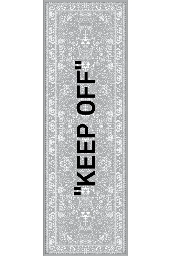 Gri Runner Gri Keep Off Desenli Premium Masa Örtüsü Runner RNR452