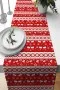 Kırmızı Christmas Desen Premium Masa Örtüsü Runner RNR555