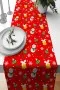 Kırmızı Christmas Desen Premium Masa Örtüsü Runner RNR565