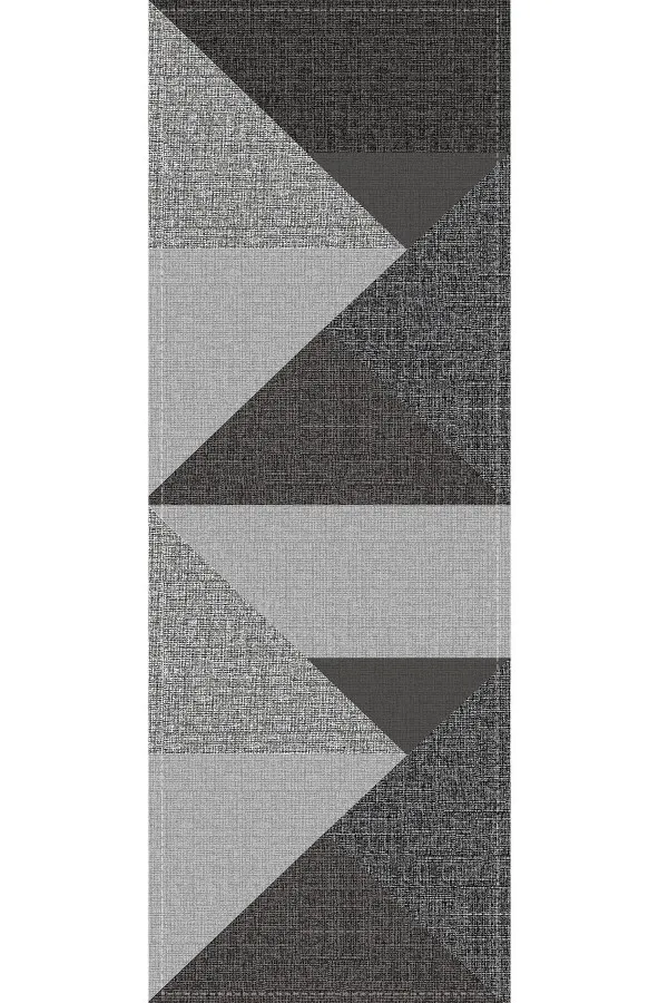 Ranır Perde Modelleri Füme Geometrik Desenli Premium Masa Örtüsü Runner RNR606