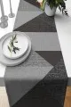 Ranır Perde Modelleri Füme Geometrik Desenli Premium Masa Örtüsü Runner RNR606