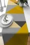 Hardal Geometrik Desenli Premium Masa Örtüsü Runner RNR611