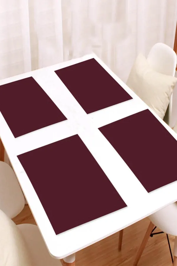 Bordo Amerikan Servis Fiyatları Bordo Desensiz Sade Premium Amerikan Servis ASR007
