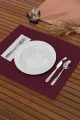 Bordo Amerikan Servis Fiyatları Bordo Desensiz Sade Premium Amerikan Servis ASR007