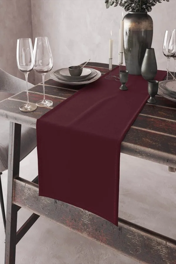 Desensiz Runner Bordo Desensiz Sade Premium Runner Masa Örtüsü RNR007