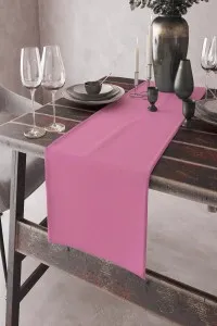 Pembe Sade Tek Renk Düz Premium Runner Masa Örtüsü RNR014 Pembe Sade Tek Renk Düz Premium Runner Masa Örtüsü RNR014