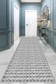 Gri Kaydırmaz Yolluk Gri Kaymaz Modern Kesme Rulo Özel Ölçülü Yolluk AR1188