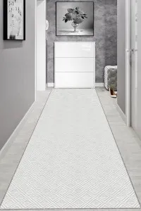Ekru Kaymaz Modern Kesme Rulo Özel Ölçülü Yolluk AR1217