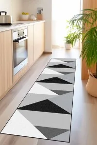 Gri Kaymaz Geometrik Kesme Rulo Özel Ölçülü Yolluk AR1331 Gri Kaymaz Geometrik Kesme Rulo Özel Ölçülü Yolluk AR1331