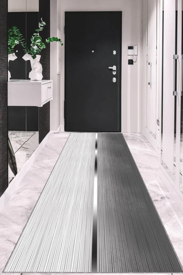 Gri Kaymaz Taban Yolluk Gri Kaymaz Modern Kesme Rulo Özel Ölçülü Yolluk AR1408