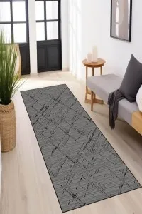 Koyu Gri Kaymaz Modern Kesme Rulo Özel Ölçülü Yolluk AR1500 Koyu Gri Kaymaz Modern Kesme Rulo Özel Ölçülü Yolluk AR1500