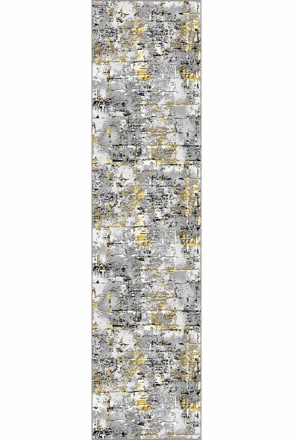 Eni 2 Metre Yolluk Sarı Kaymaz Vintage Kesme Rulo Halı Özel Ölçülü Yolluk AR237