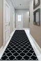 80 Cm Eninde Yolluk Siyah Kaymaz Fas Desen Kesme Rulo Özel Ölçülü Yolluk AR266
